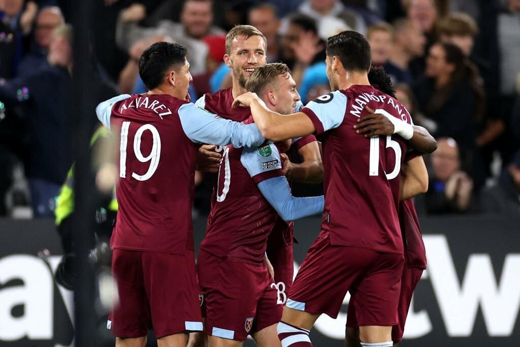 West Ham chấm dứt chuỗi 8 trận toàn hòa và thua Arsenal. Ảnh: Getty.