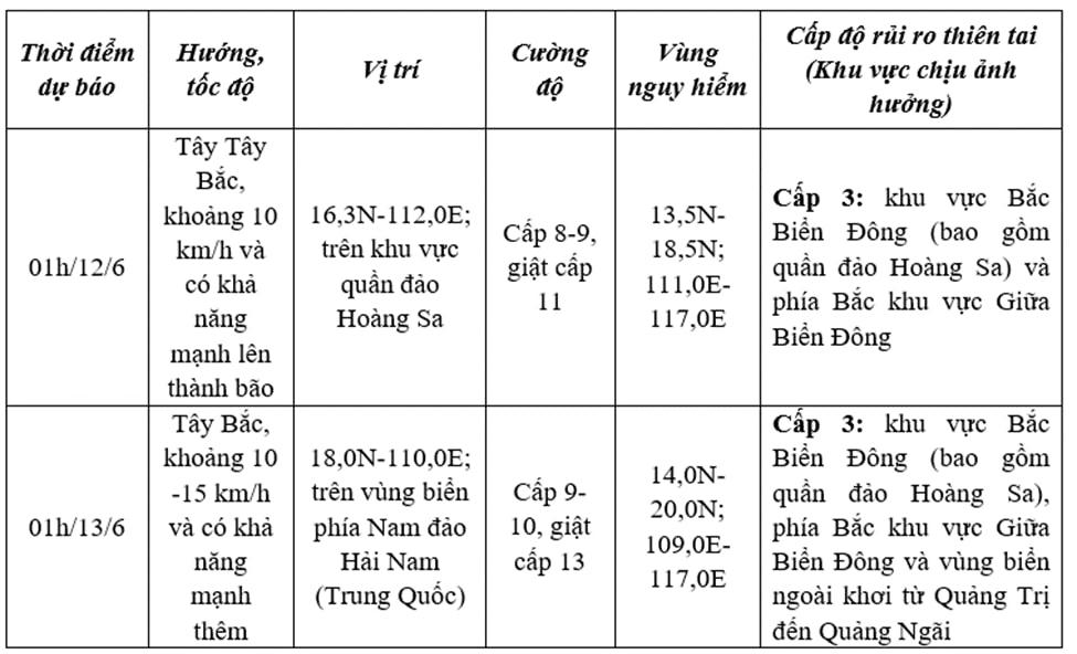 Sáng 11/6, áp thấp nhiệt đới giật cấp 9 cách biển Đông 240km