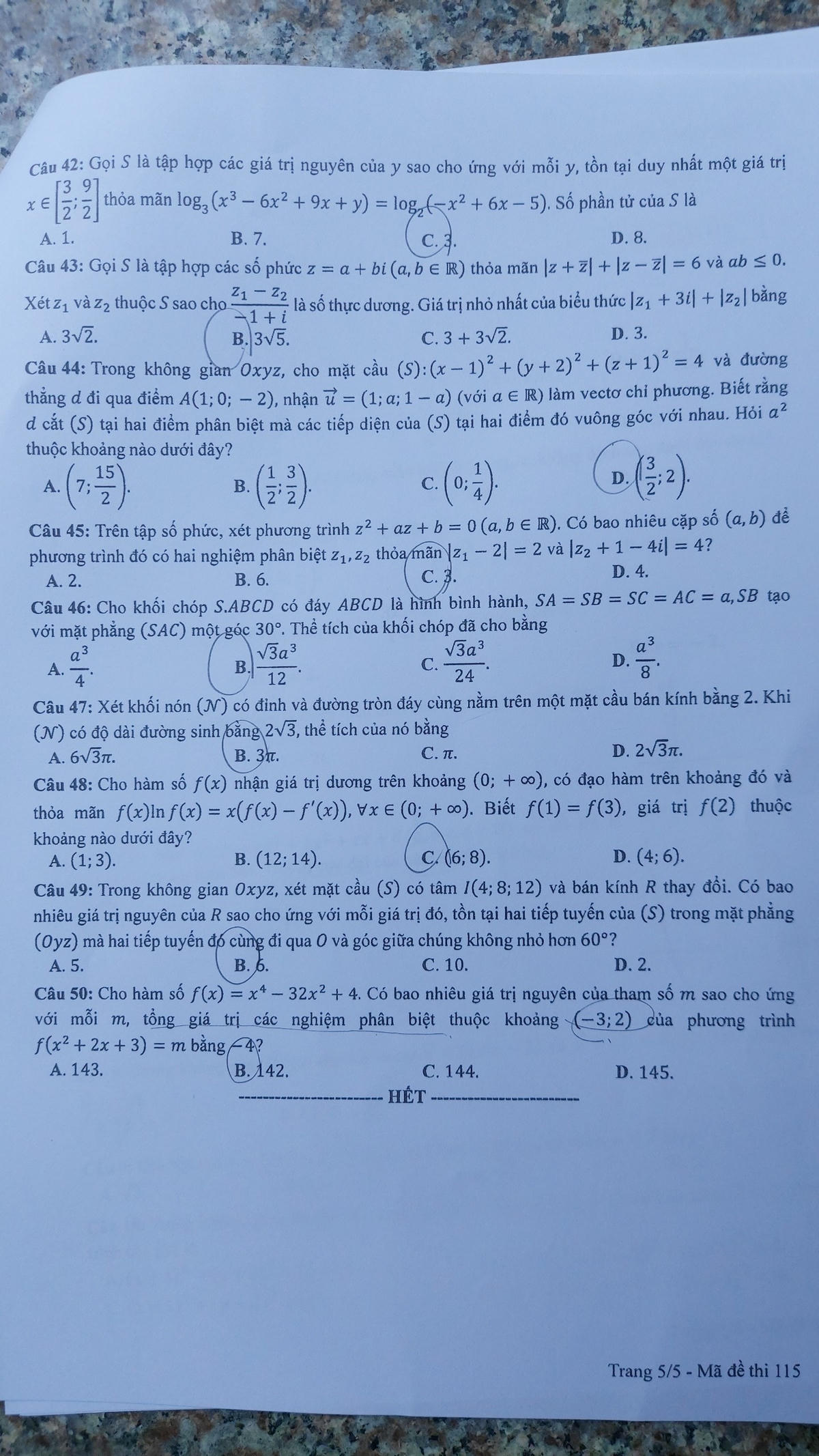 Đề thi môn Toán kỳ thi THPT 2023.