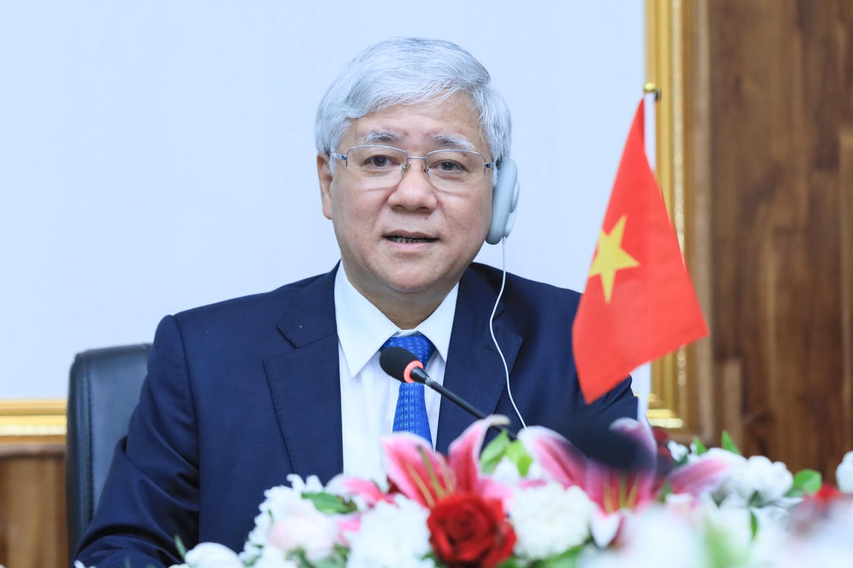 Chủ tịch UBTƯ MTTQ Việt Nam Đỗ Văn Chiến phát biểu tại cuộc Hội đàm. Ảnh: Quang Vinh.