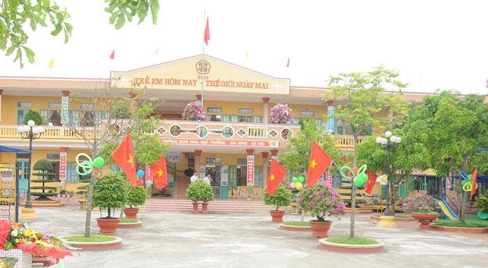 Giáo dục là một trong những lĩnh vực nổi trội ở xã nông thôn mới kiểu mẫu Giao Phong. Trong ảnh: Trường Mầm non xã Giao Phong.