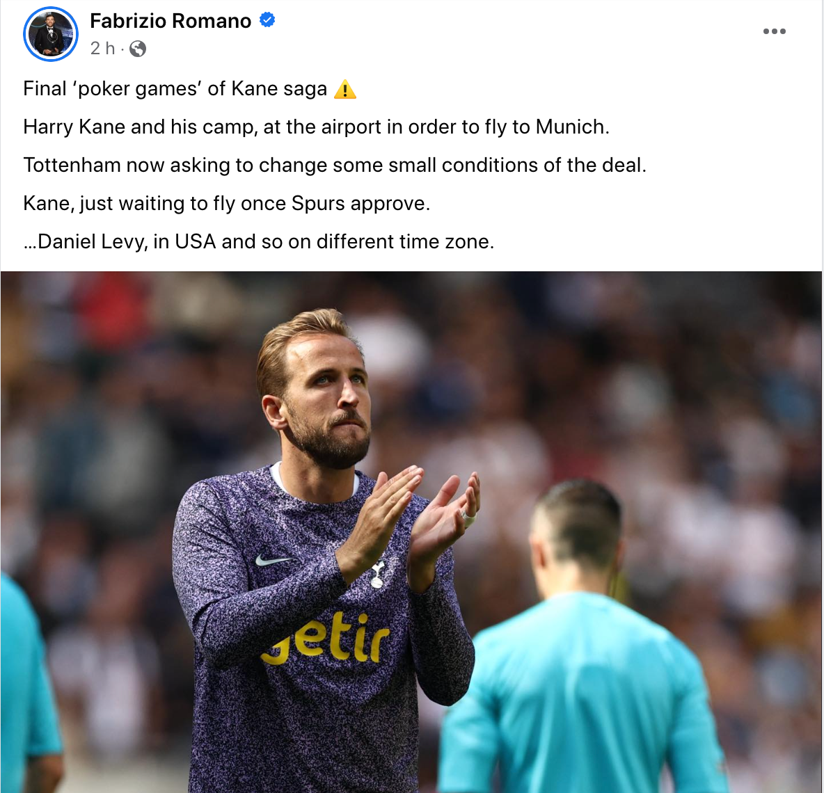 Nhà báo Fabrizio Romano khẳng định thương vụ chuyển nhượng Harry Kane đã hoàn tất. Ảnh: Báo Người Lao Động.