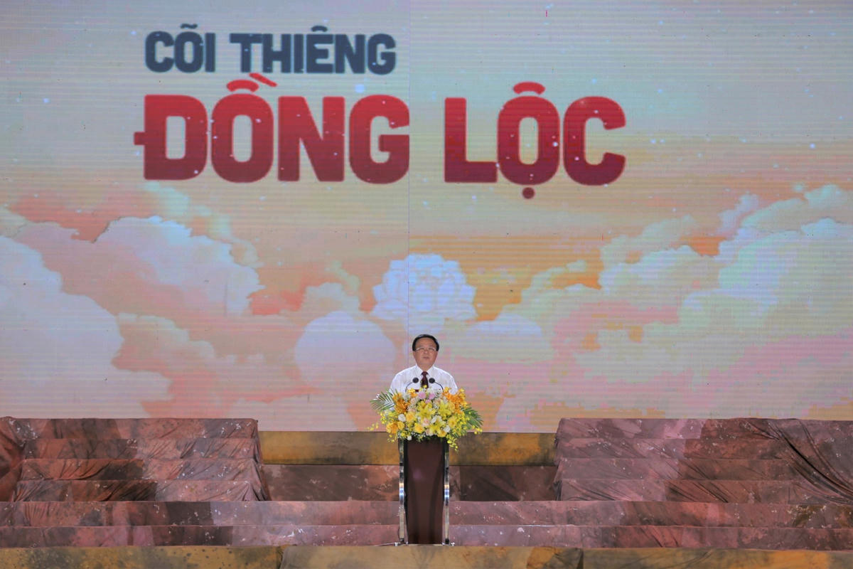 Ông Nguyễn Xuân Thắng, Chủ tịch Hội đồng lý luận Trung ương Đảng phát biểu tại chương trình.