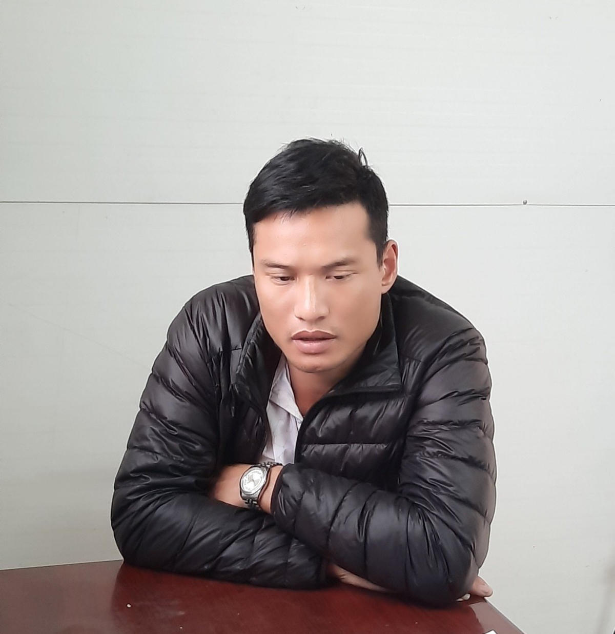 Lái xe Nguyễn Trung Kiên khai nhận tại cơ quan Công an Hải Dương.