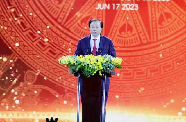 ,Ông Tạ Quang Đông, Thứ trưởng Bộ Văn hóa, Thể thao và Du lịch, phát biểu tại buổi lễ.