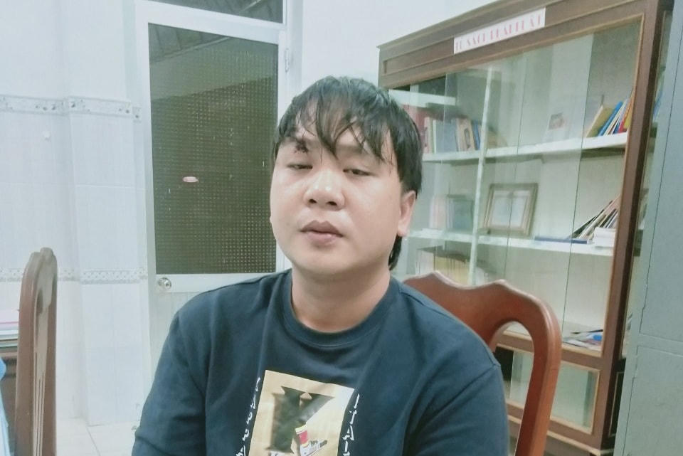 Đối tượng Nguyễn Trung Trạng tại cơ quan Công an.