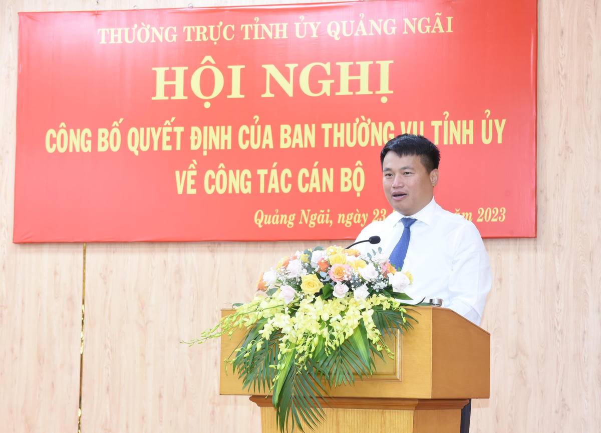 Ông Đặng Ngọc Huy, Phó Bí thư Thường trực Tỉnh ủy Quảng Ngãi phát biểu tại Hội nghị.
