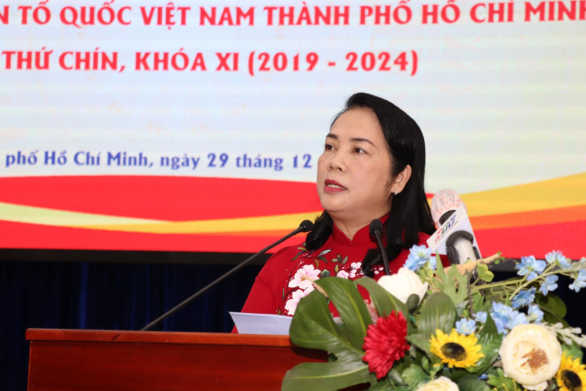 Bà Trần Kim Yến - Chủ tịch UB MTTQ Việt Nam TP HCM cho biết, Mặt trận TP HCM sẽ nỗ để hoàn thành tốt nhất các mục tiêu đề ra.