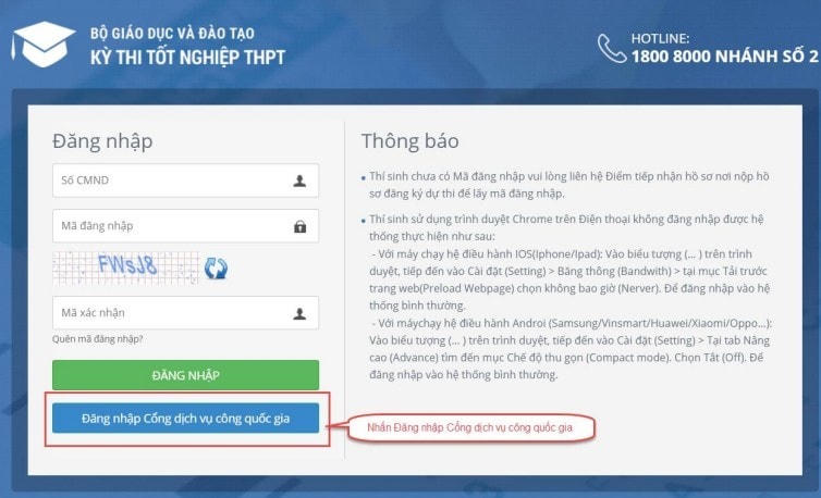 Các bước đăng nhập Phiếu đăng ký dự thi tốt nghiệp THPT thí sinh cần biết