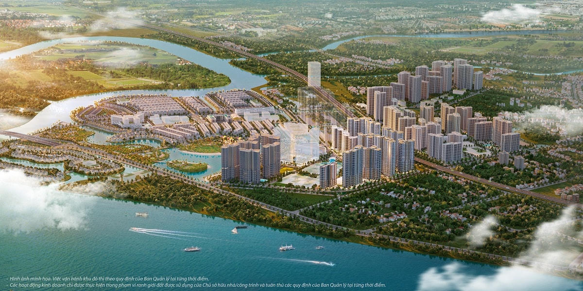 Vị trí trung tâm kết nối của The Beverly Solari trong lòng thành phố thông minh - công viên Vinhomes Grand Park và vùng lân cận.