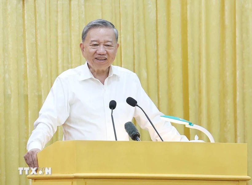 Tổng Bí thư Tô Lâm phát biểu. (Ảnh: Thống Nhất/TTXVN)