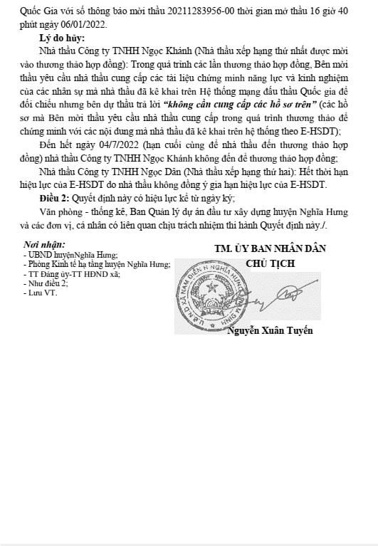 Văn bản số 94/QĐ-UBND của UBND xã Nam Điền, tỉnh Nam Định.