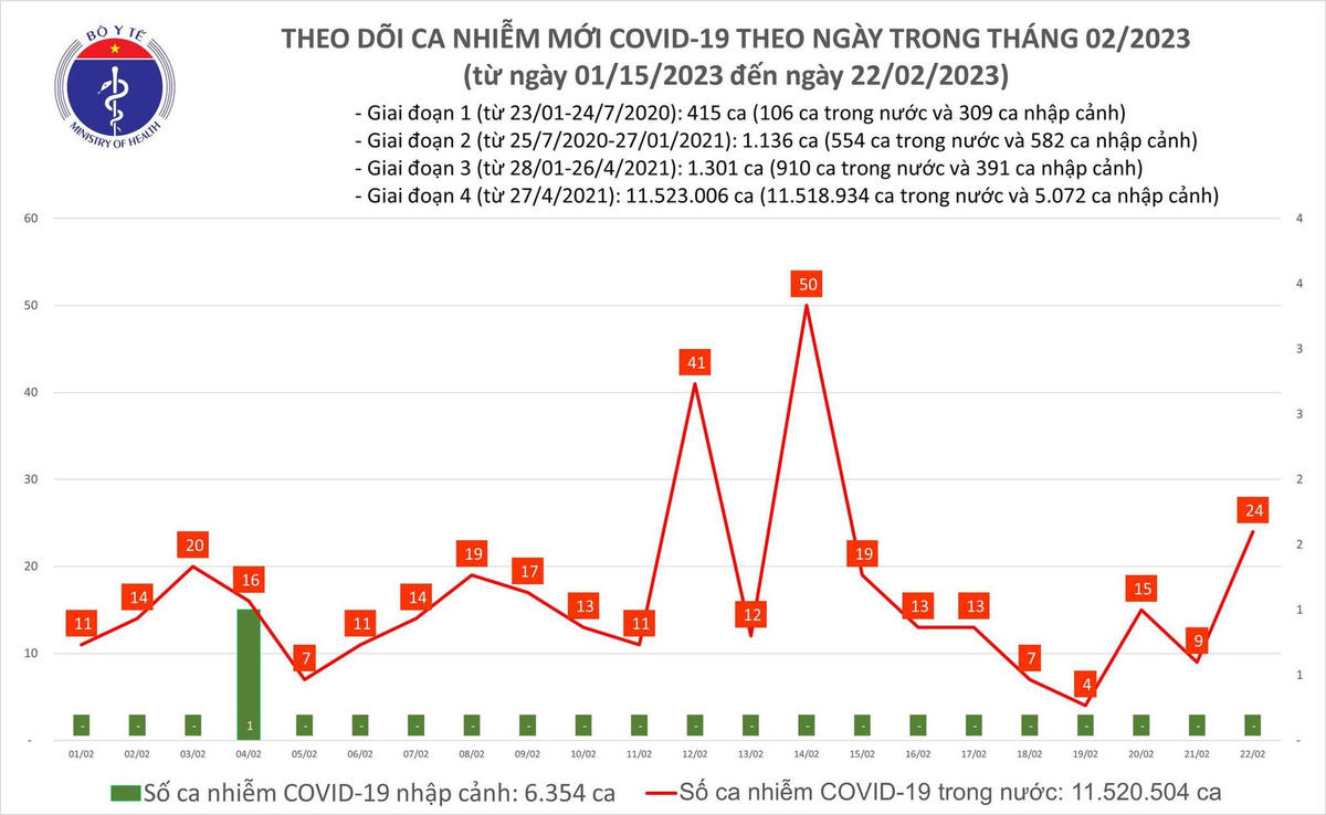 Biểu đồ số ca mắc Covid-19 tại Việt Nam thời gian qua.  