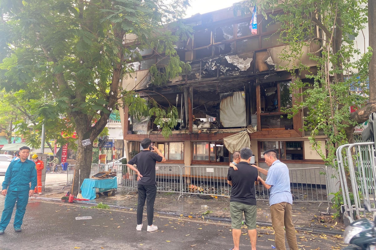 Hiện trường vụ cháy (Ảnh: Hoàng Nguyên).