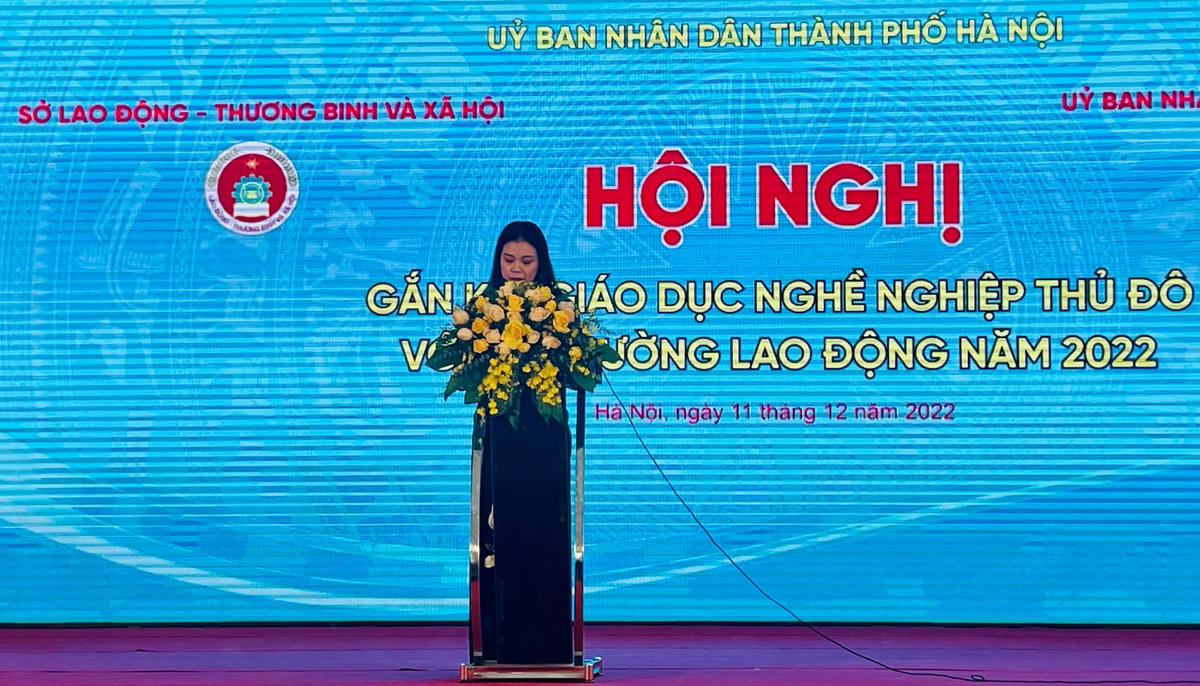 Bà Bạch Liên Hương, Giám đốc Sở Lao động, Thương binh và Xã hội Hà Nội.