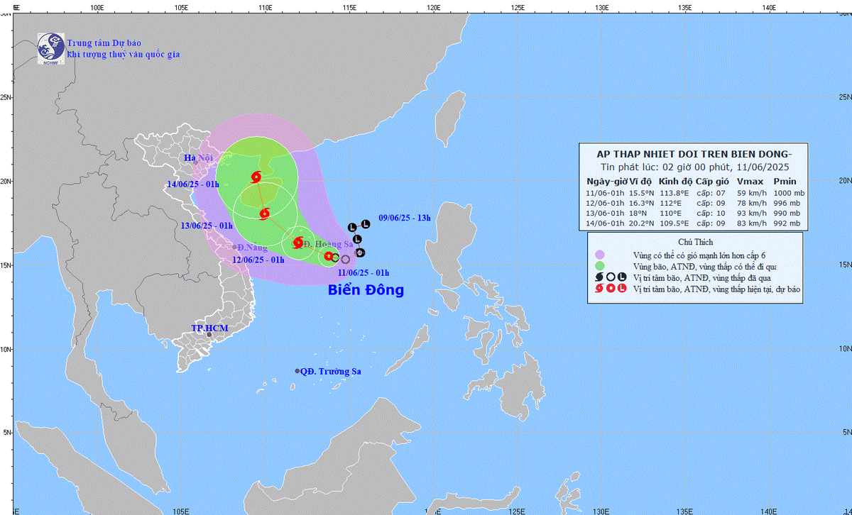 TIN ÁP THẤP NHIỆT ĐỚI TRÊN BIỂN ĐÔNG