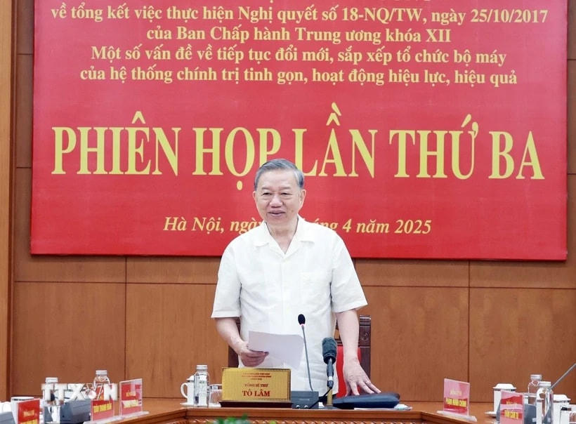 Tổng Bí thư Tô Lâm chủ trì phiên họp. (Ảnh: Thống Nhất/TTXVN)