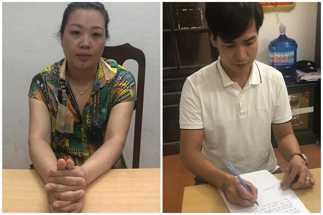 2 đối tượng Nhung và Ánh tại cơ quan Công an.