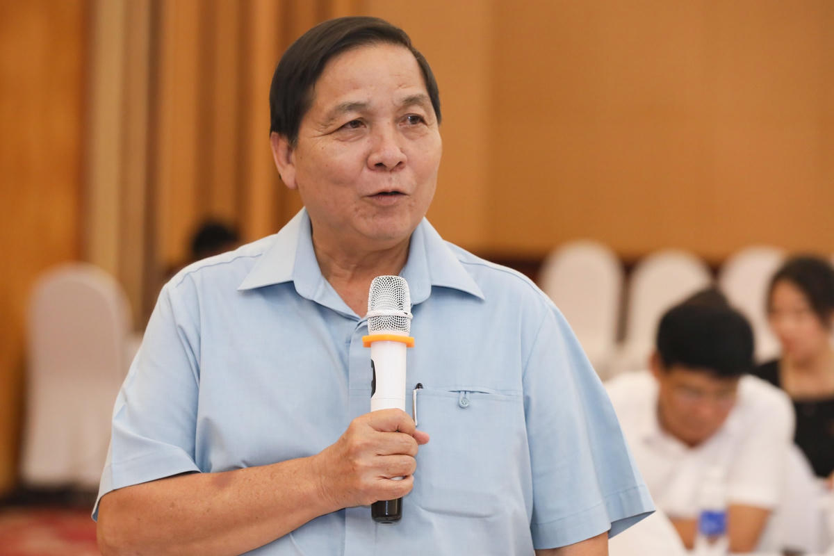 Ông Lê Thành Công, Chủ tịch Ủy ban MTTQ tỉnh Đồng Tháp phát biểu. Ảnh: Quang Vinh.