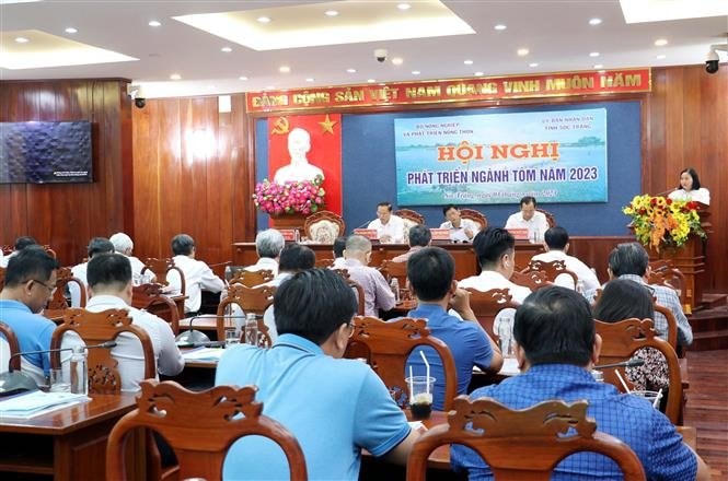 Quang cảnh Hội nghị phát triển ngành tôm năm 2023 tại tỉnh Sóc Trănng
