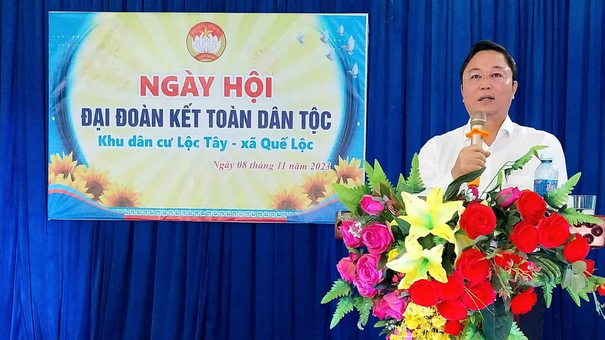 Ông Lê Trí Thanh, Chủ tịch UBND tỉnh Quảng Nam phát biểu tại ngày hội.