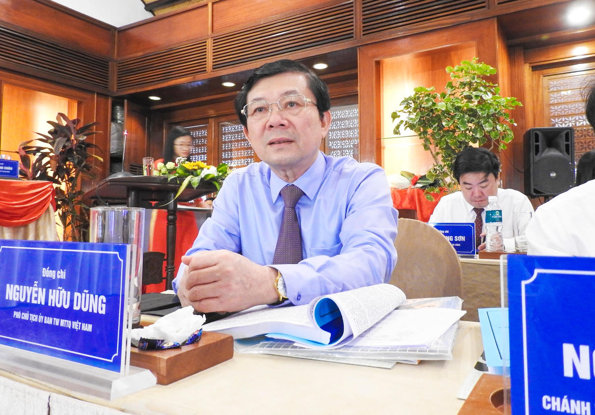 Phó Chủ tịch UBTƯ MTTQ Việt Nam Nguyễn Hữu Dũng tại Hội nghị. Ảnh: Thanh Tùng.