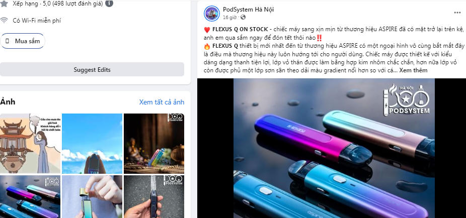 Thuốc lá điện tử được bán tự do trên mạng xã hội Facebook.