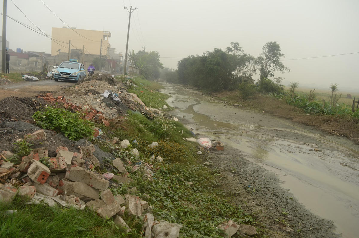 Môi trường ở làng nghề tái chế nhôm Bình Yên (Nam Trực-Nam Định) từng bị tàn phá "không thương tiếc".