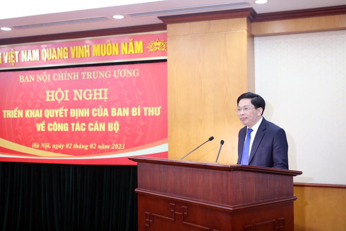 Phó Ban Nội chính Trung ương Đặng Văn Dũng phát biểu nhận nhiệm vụ