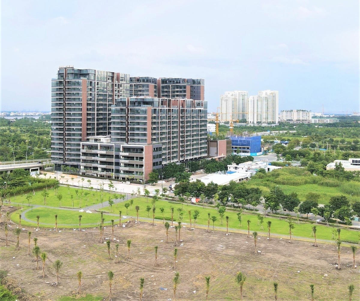 Một góc khu đô thị mới Thủ Thiêm đang được triển khai xây dựng.