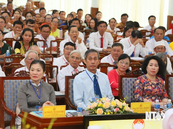 Bà Trương Thị Ngọc Ánh, Phó Chủ tịch Ủy ban Trung ương MTTQ Việt Nam dự Phiên thứ nhất Đại hội đại biểu Mặt trận Tổ quốc Việt Nam tỉnh Ninh Thuận lần thứ XI, nhiệm kỳ 2024-2029. Ảnh: Văn Nỷ.