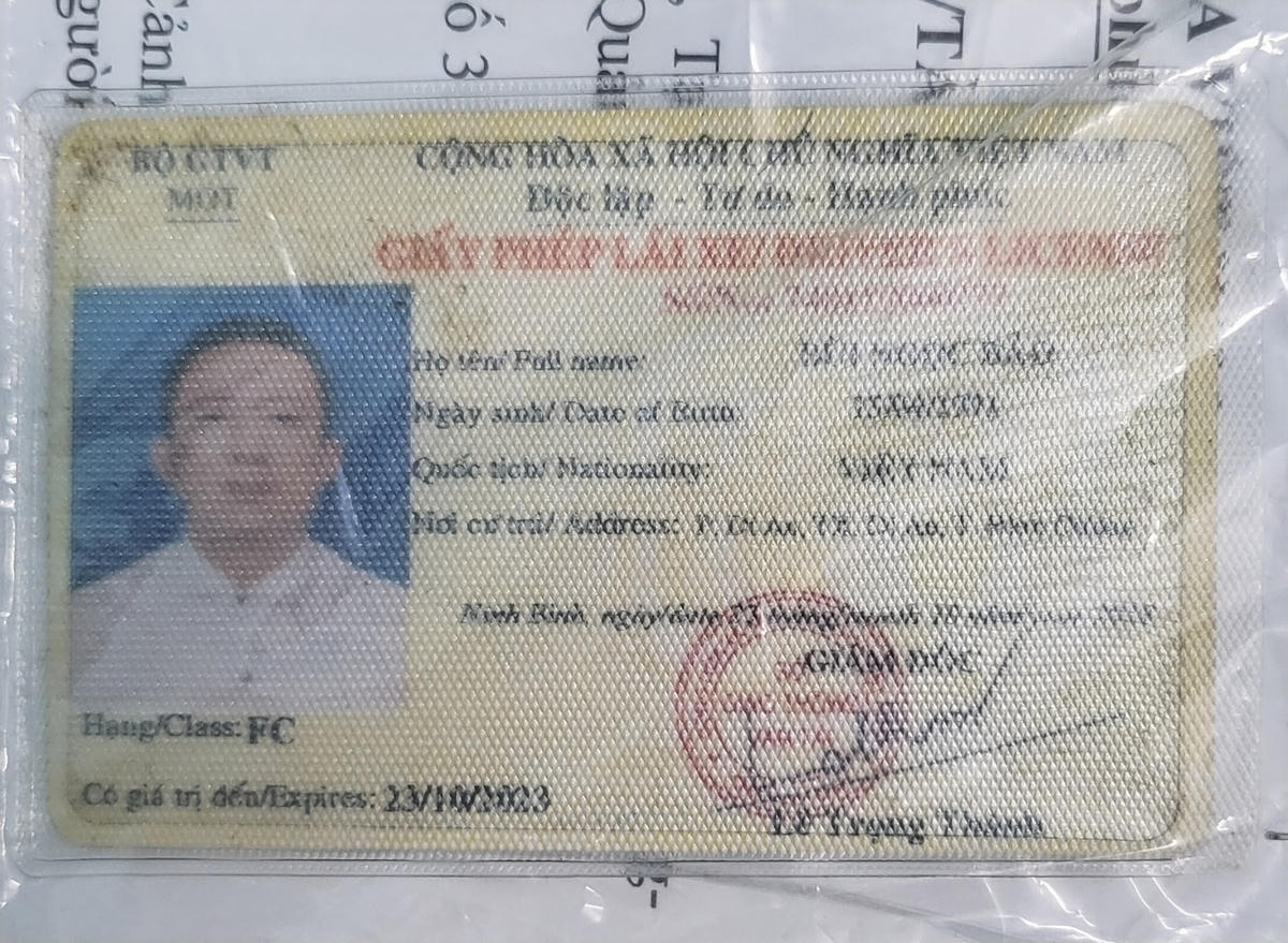 GPLX giả vừa bị lực lượng CSGT phát hiện trên cao tốc Đà Nẵng - Quảng Ngãi.