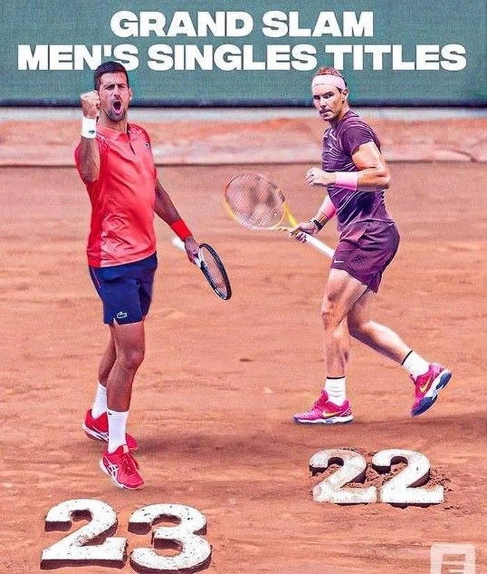 Nole vượt Nadal về số danh hiệu Grand Slam.