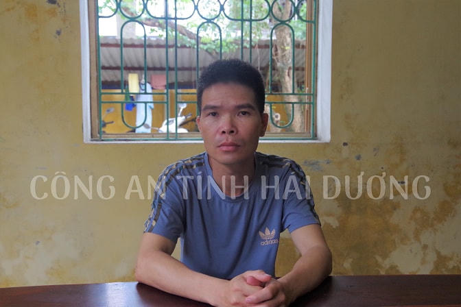 Trần Văn Luân tại cơ quan Công an. Ảnh: Công an tỉnh Hải Dương.
