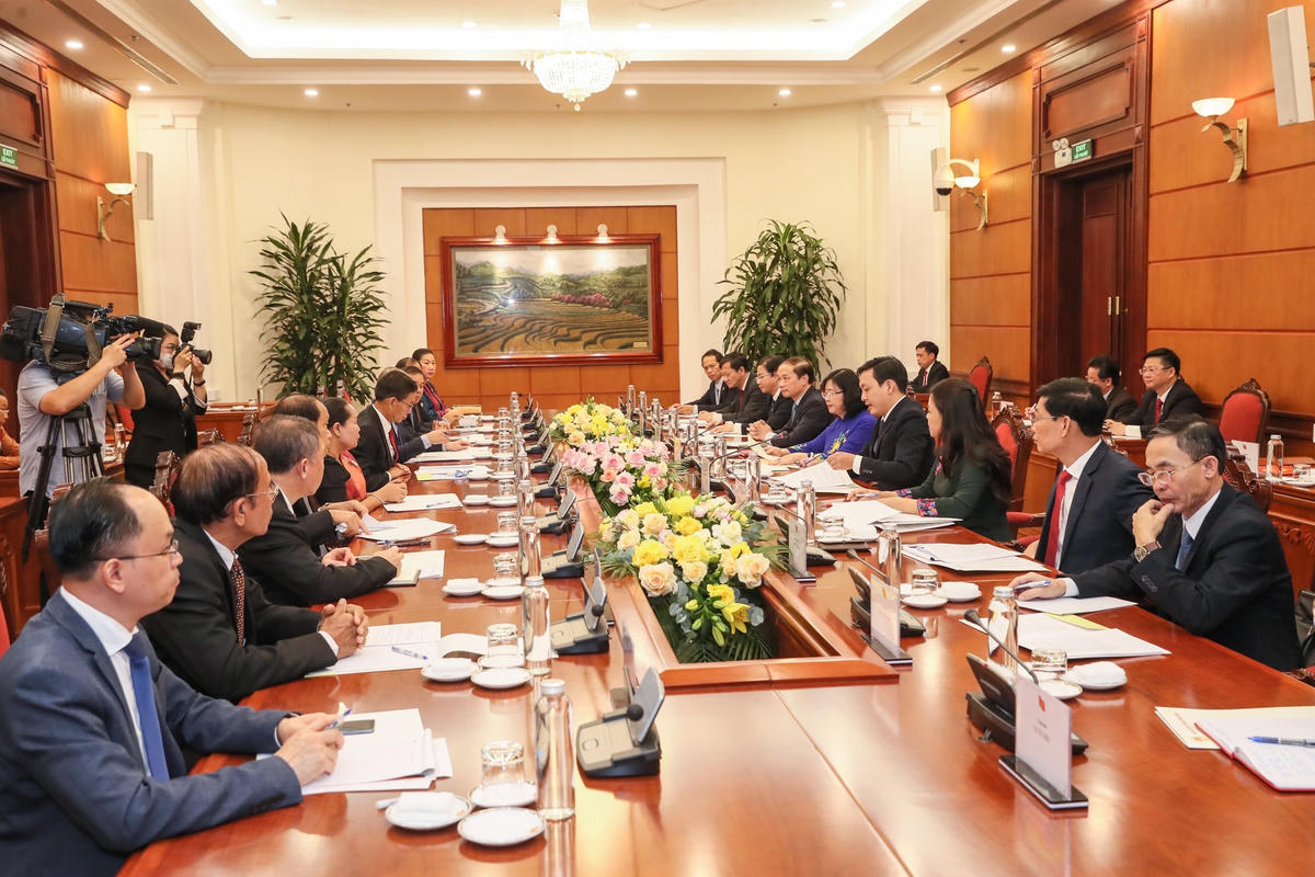 Quang cảnh cuộc hội đàm. Ảnh: Quang Vinh.