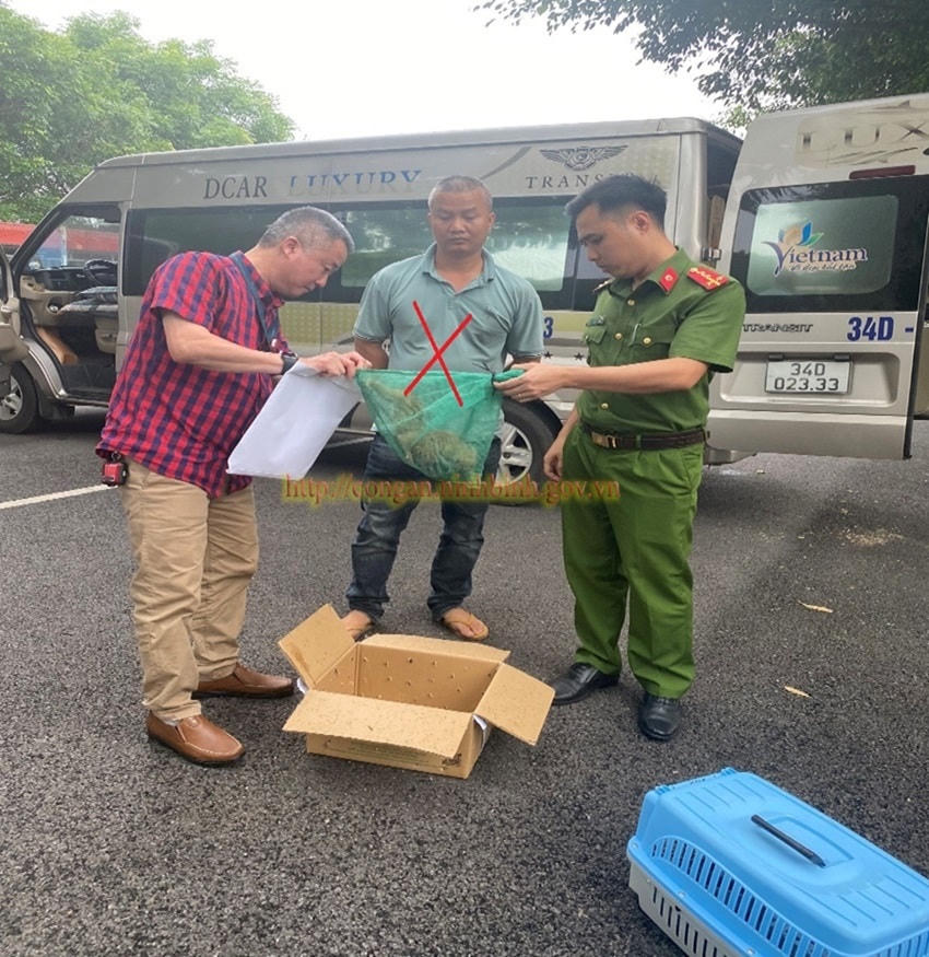 Đối tượng Nguyễn Văn Tin và tang vật của vụ việc.