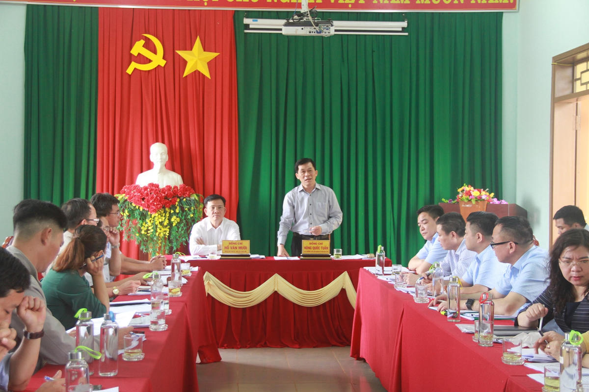 Thứ trưởng Nông Quốc Tuấn phát biểu tại buổi làm việc.