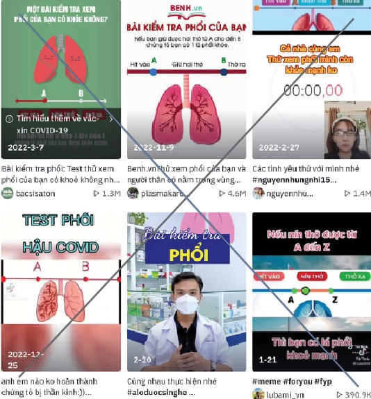 Các trào lưu xấu độc tràn lan trên TikTok (Ảnh chụp màn hình).