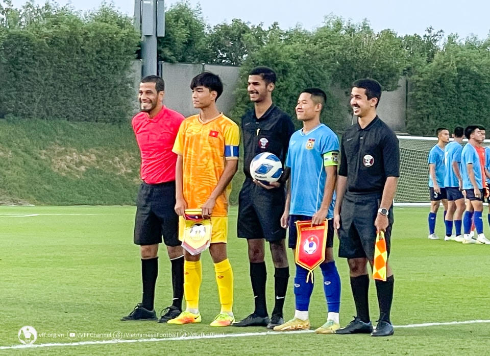 U17 Việt Nam hòa không bàn thắng với U17 Lào tại Qatar. Ảnh: VFF.