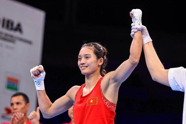 Nữ võ sĩ Việt Nam vào chung kết giải thế giới, giành vé dự Olympic 2024. Ảnh: IBA.