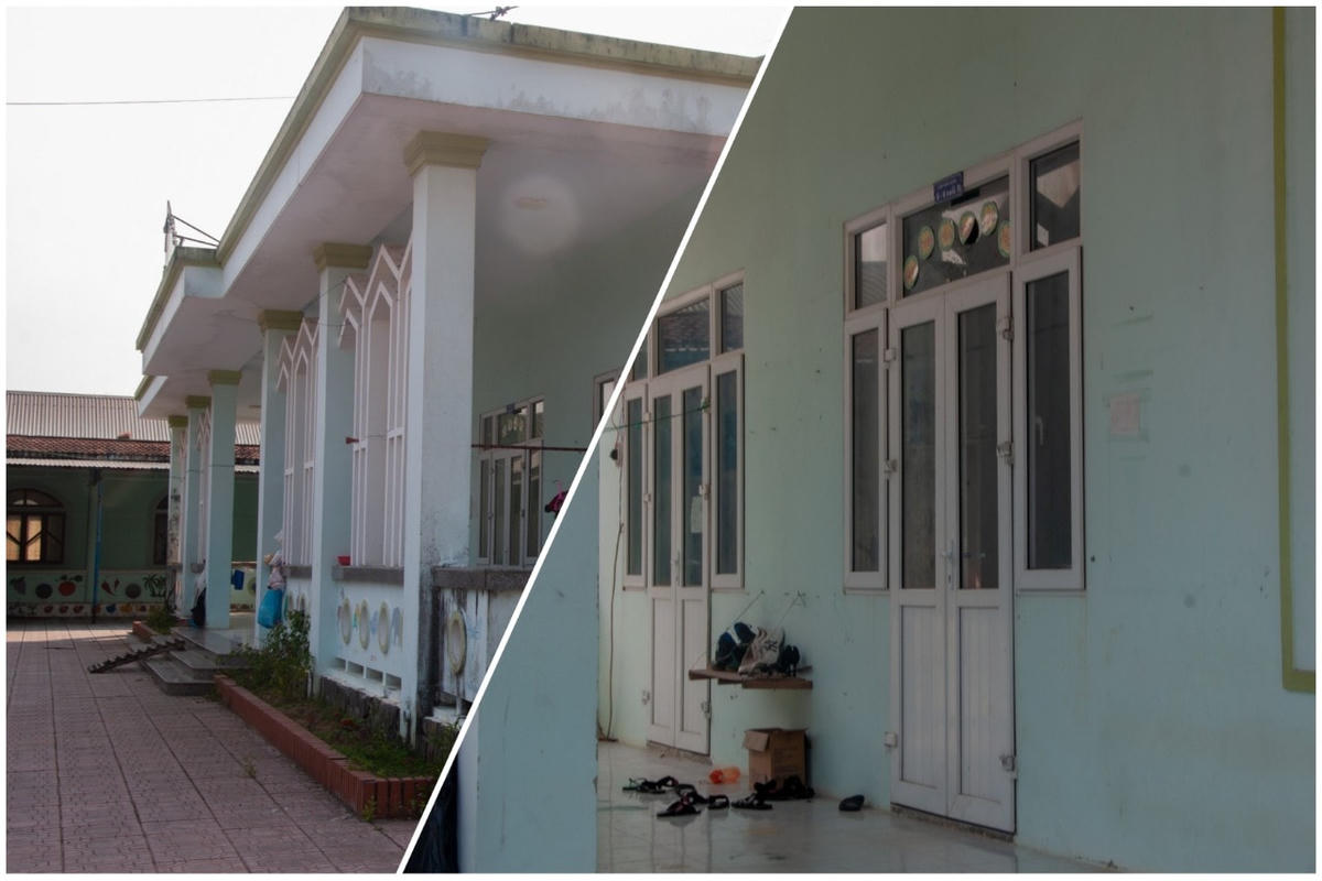 Dãy nhà gồm 2 phòng học mới được xây dựng chừng 4 - 5 năm trước hiện nay đang dành cho nhân viên, giáo viên ở xa tá túc.