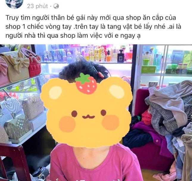 Chủ cửa hàng đăng hình ảnh bé gái 5 tuổi lên mạng xã hội.