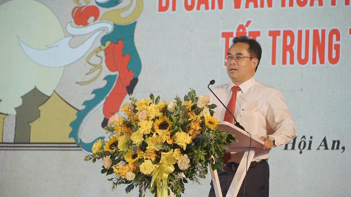 Ông Trần Anh Tuấn, Phó Chủ tịch UBND tỉnh Quảng Nam phát biểu tại buổi lễ.