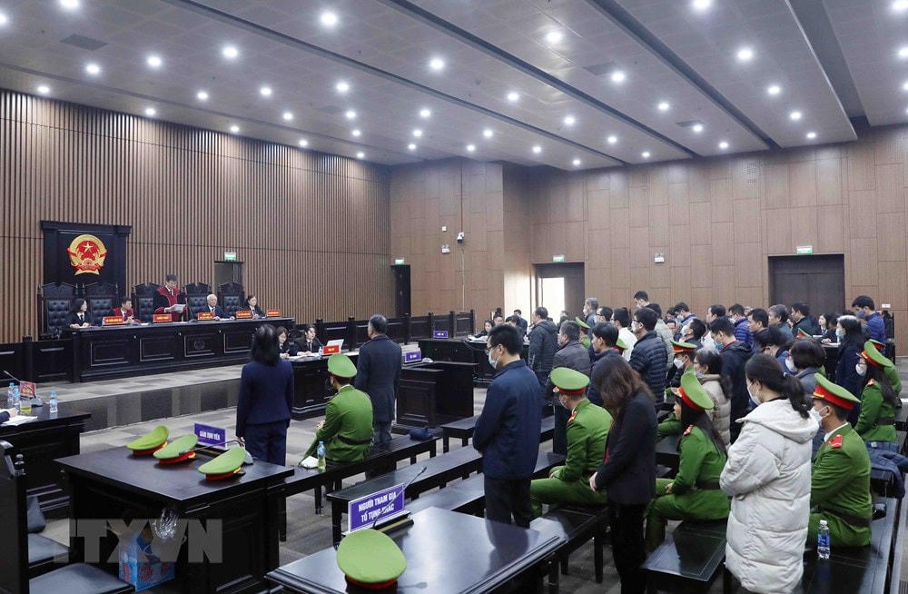 Quang cảnh buổi tuyên án. (Ảnh: Phạm Kiên/TTXVN).