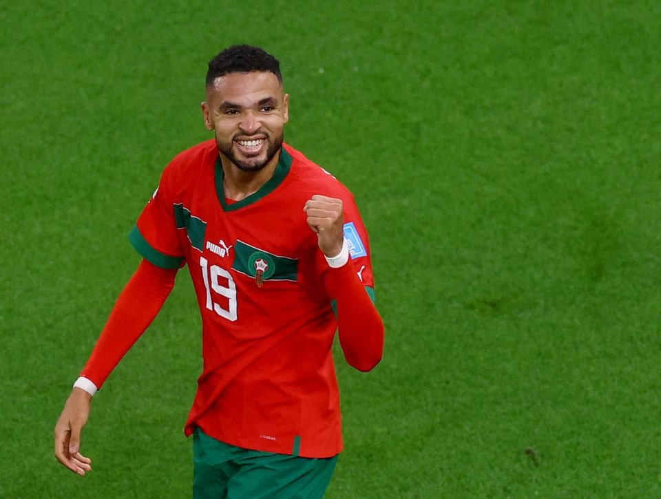 Youssef En-Nesyri trở thành người hùng của bóng đá Morocco. Ảnh: Reuters.