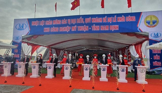 Khu công nghiệp Mỹ Thuận rộng hơn 158 ha được tỉnh Nam Định khởi công xây dựng hạ tầng tháng 11/2021.