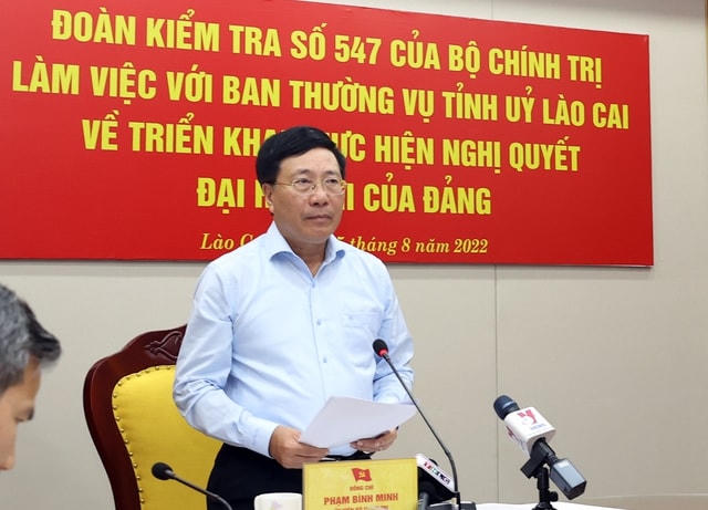 Ủy viên Bộ Chính trị, Phó Thủ tướng Thường trực Chính phủ Phạm Bình Minh phát biểu kết luận cuộc họp.