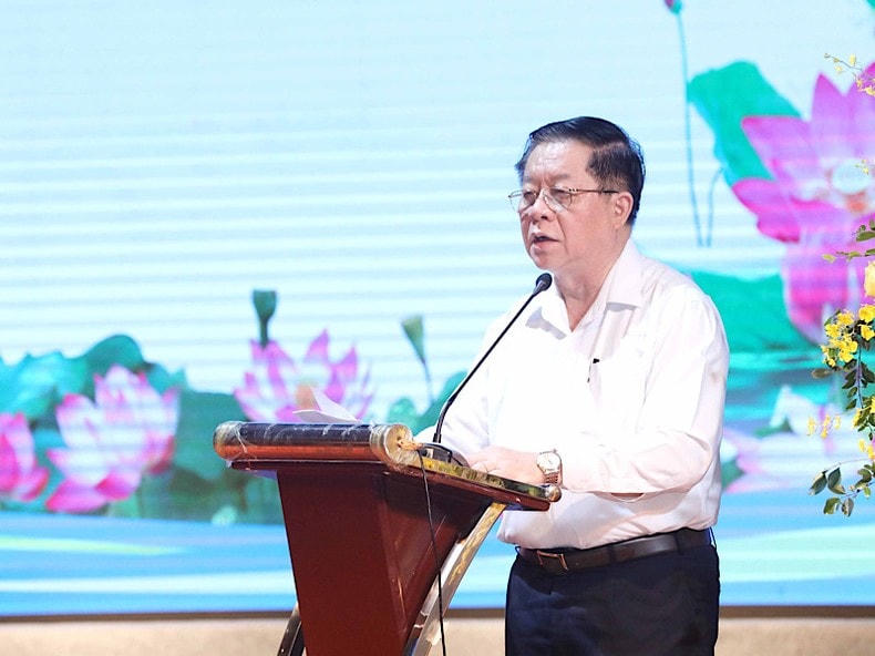 Bí thư Trung ương Đảng, Trưởng Ban Tuyên giáo Trung ương Nguyễn Trọng Nghĩa phát biểu chỉ đạo. Ảnh: Báo Nhân dân. 