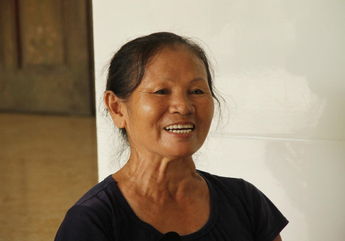 "Vui lắm chú ạ, từ khi có nước sạch, mọi đồ dùng trong nhà cũng sạch sẽ thơm tho", bà Nguyễn Thị Hợi nói.