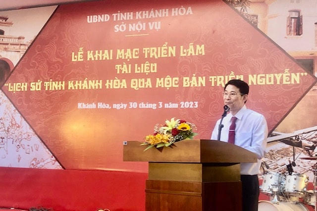 Ông Đinh Văn Thiệu, Phó Chủ tịch UBND tỉnh Khánh Hòa phát biểu tại buổi lễ.